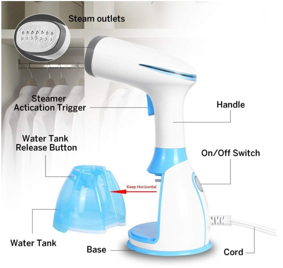 FIER DE CĂLCAT VERTICAL CU ABURI, PORTABIL