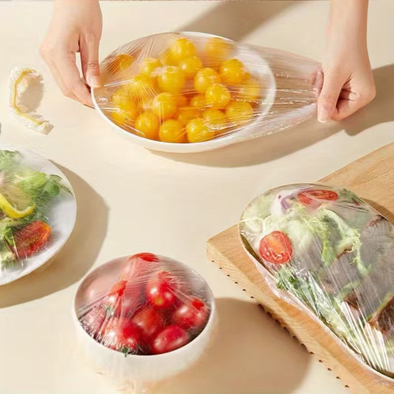 SET 100 PUNGI ALIMENTARE ELASTICE, TRANSPARENTE 1 + 1 GRATIS