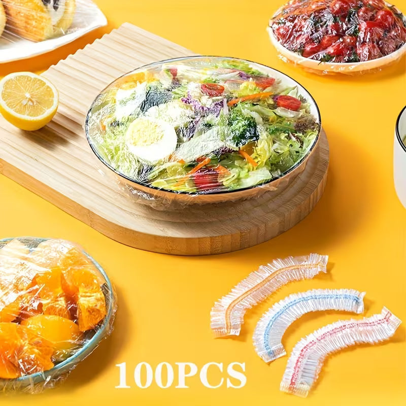 SET 100 PUNGI ALIMENTARE ELASTICE, TRANSPARENTE 1 + 1 GRATIS