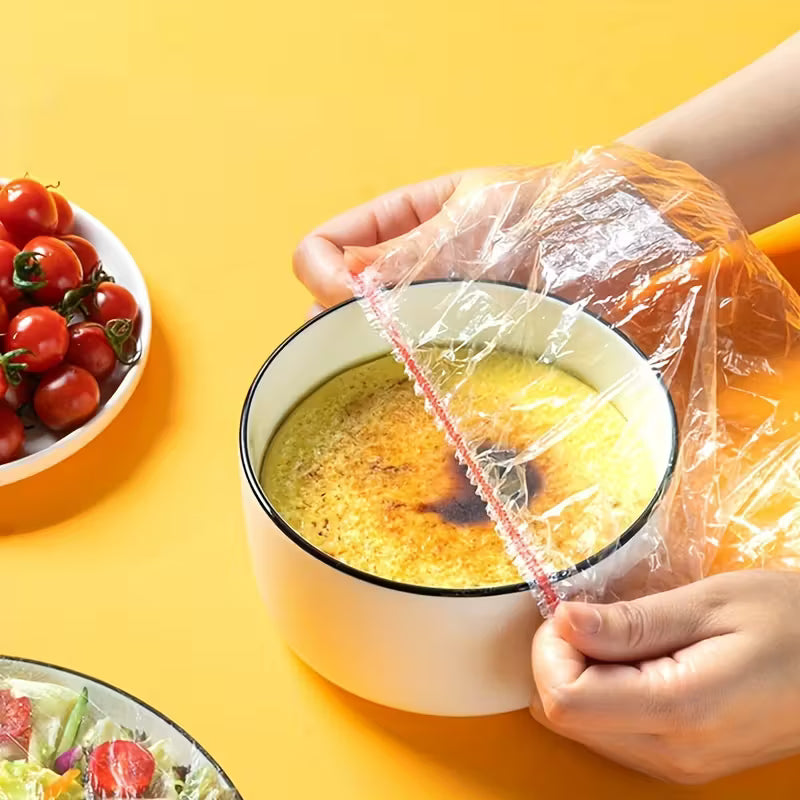 SET 100 PUNGI ALIMENTARE ELASTICE, TRANSPARENTE 1 + 1 GRATIS