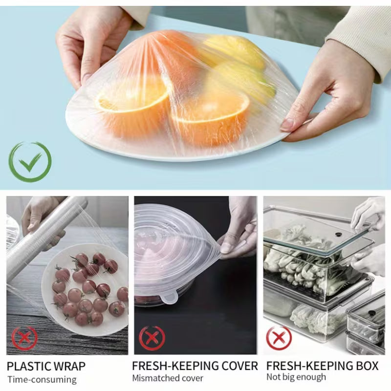 SET 100 PUNGI ALIMENTARE ELASTICE, TRANSPARENTE 1 + 1 GRATIS