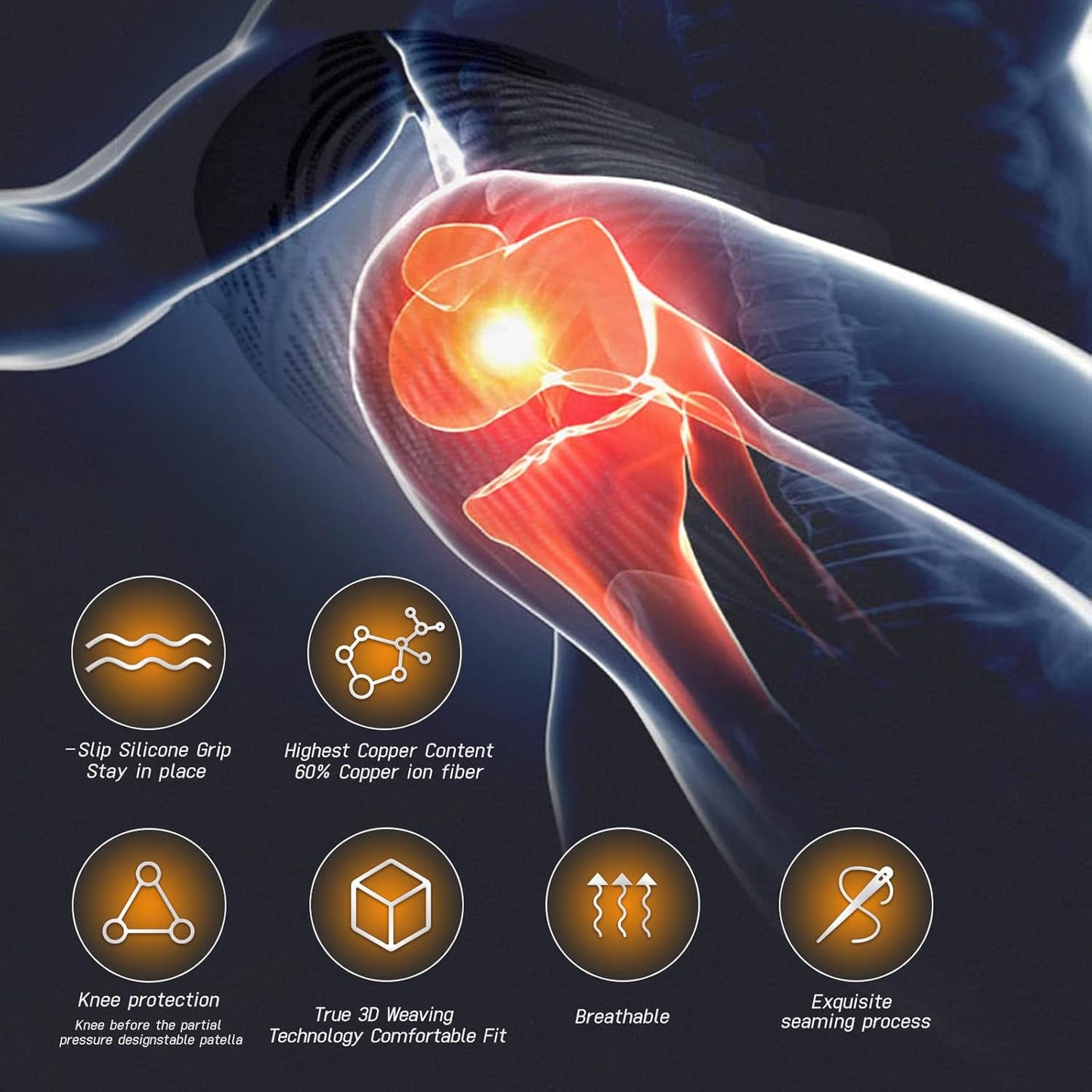 GENUNCHIERĂ DE COMPRESIE CU FIBRĂ DE CUPRU