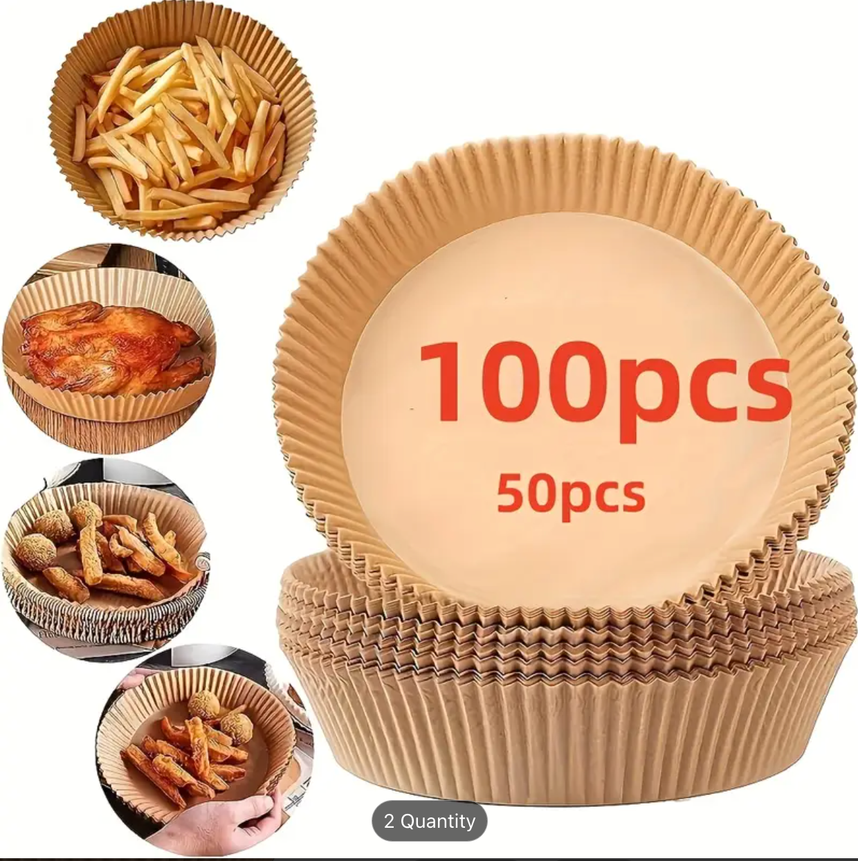 2 SETURI X 50 HÂRTII AIR FRYER ROTUNDE