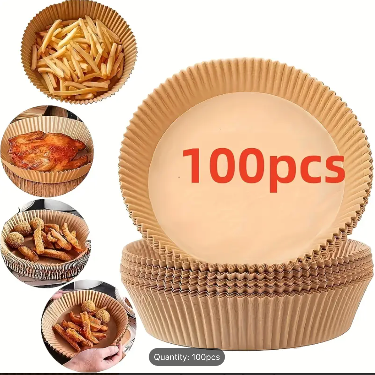 2 SETURI X 50 HÂRTII AIR FRYER ROTUNDE