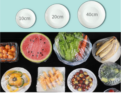 SET 100 PUNGI ALIMENTARE ELASTICE, TRANSPARENTE 1 + 1 GRATIS