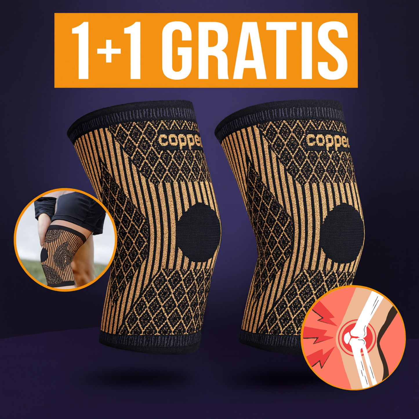 GENUNCHIERĂ DE COMPRESIE CU FIBRĂ DE CUPRU