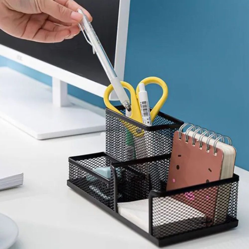 ORGANIZATOR METALIC BIROU 3 COMPARTIMENTE 1+1 CADOU