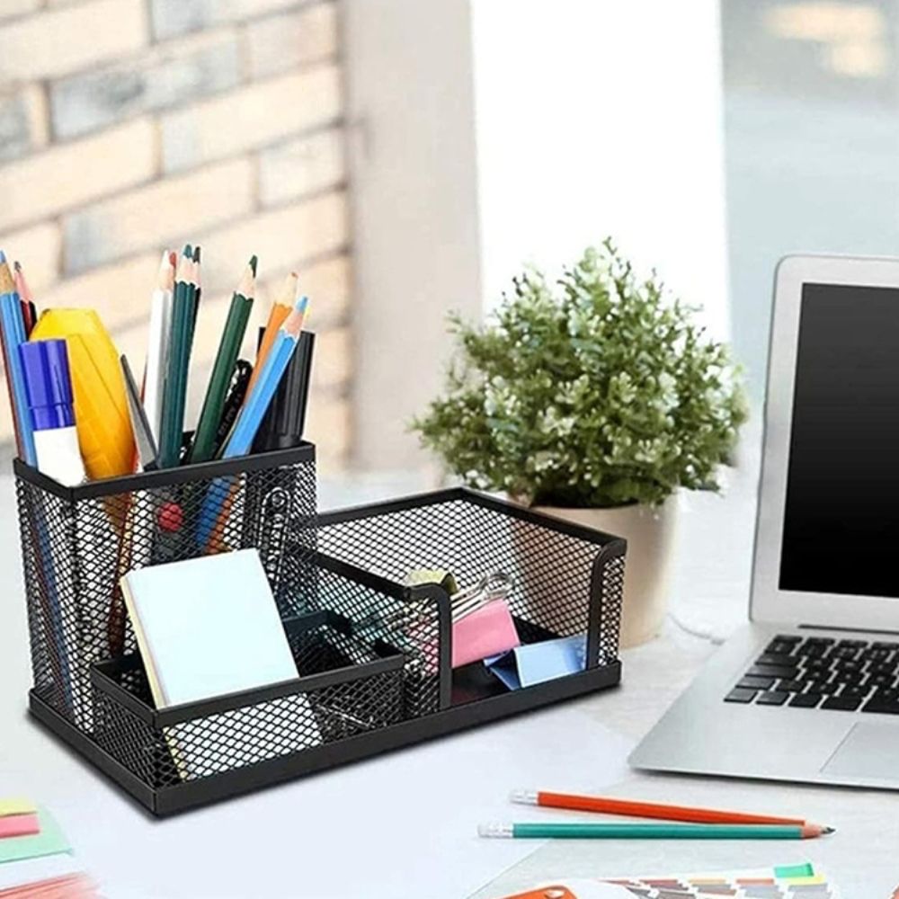 ORGANIZATOR METALIC BIROU 3 COMPARTIMENTE 1+1 CADOU