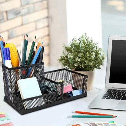 ORGANIZATOR METALIC BIROU 3 COMPARTIMENTE 1+1 CADOU