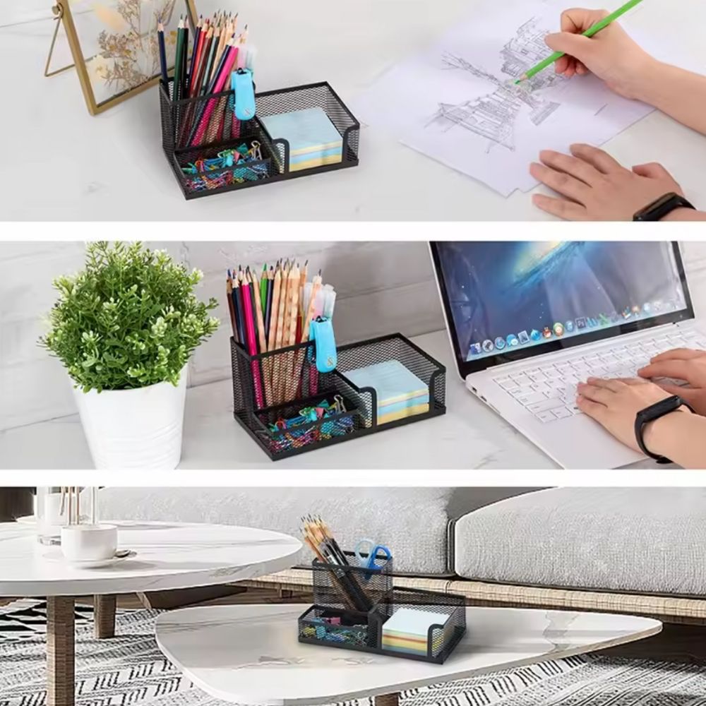 ORGANIZATOR METALIC BIROU 3 COMPARTIMENTE 1+1 CADOU