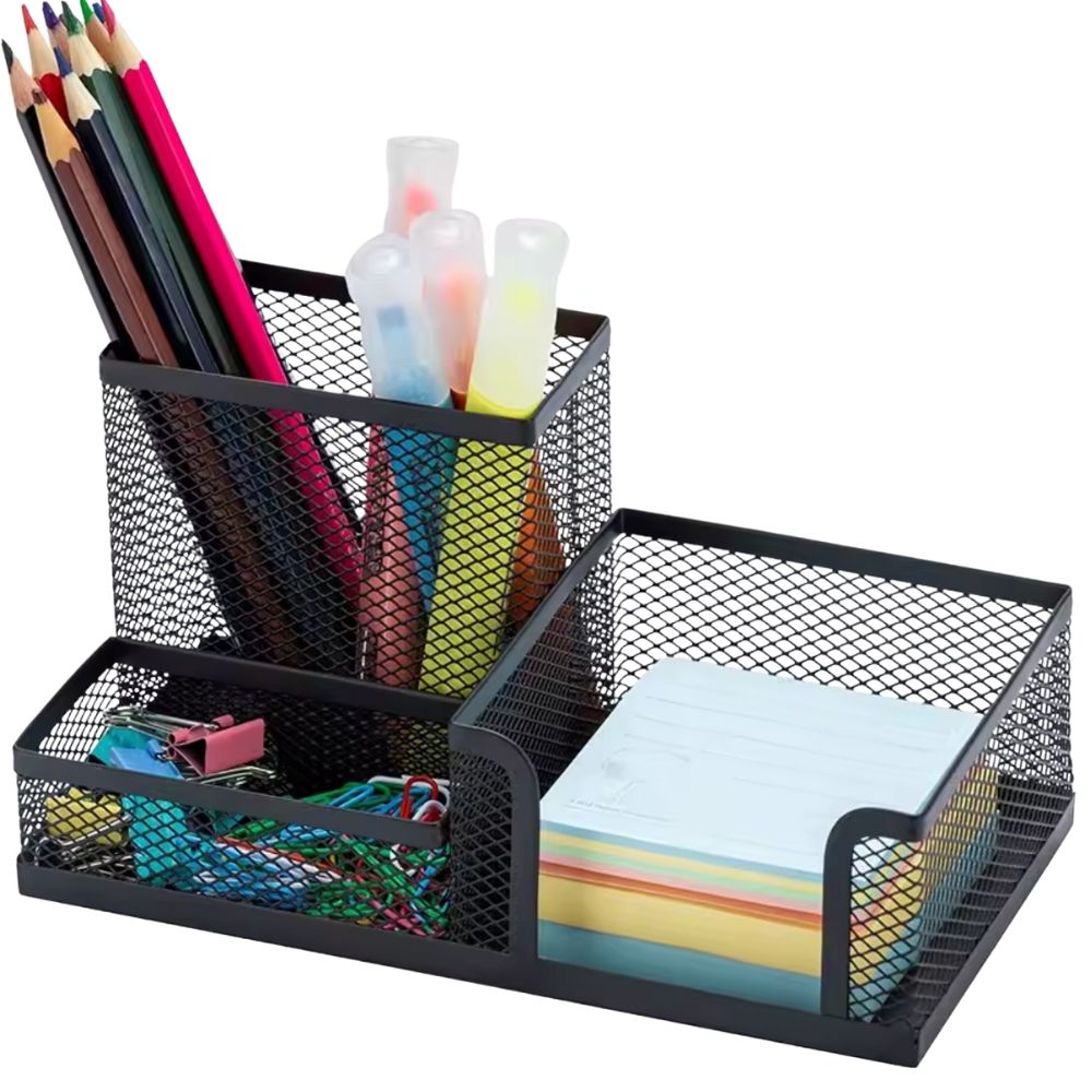 ORGANIZATOR METALIC BIROU 3 COMPARTIMENTE 1+1 CADOU