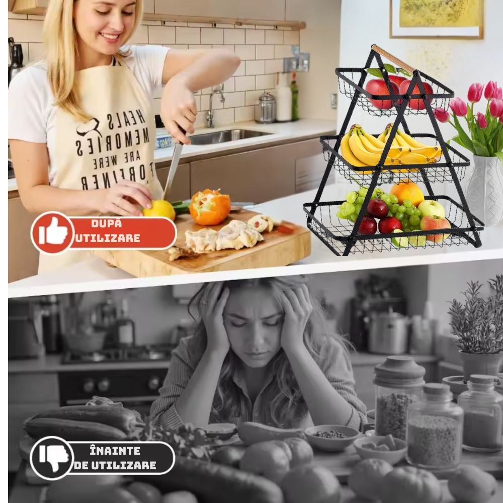 Suport Fructe și Pâine Metalic