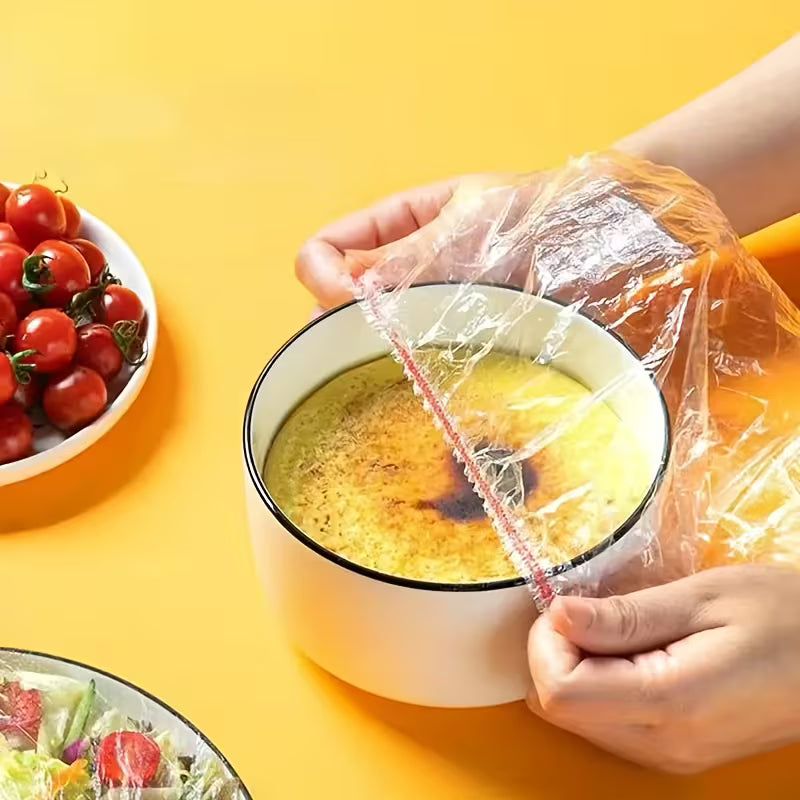 SET 100 PUNGI ALIMENTARE ELASTICE, TRANSPARENTE 1 + 1 GRATIS