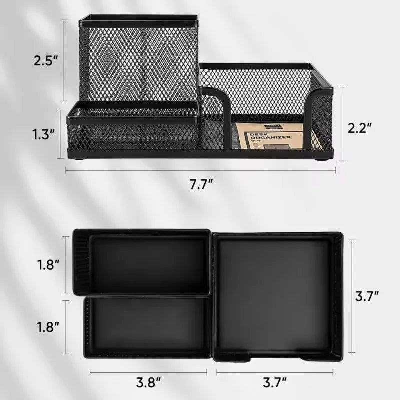 ORGANIZATOR METALIC BIROU 3 COMPARTIMENTE 1+1 CADOU