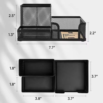 ORGANIZATOR METALIC BIROU 3 COMPARTIMENTE 1+1 CADOU