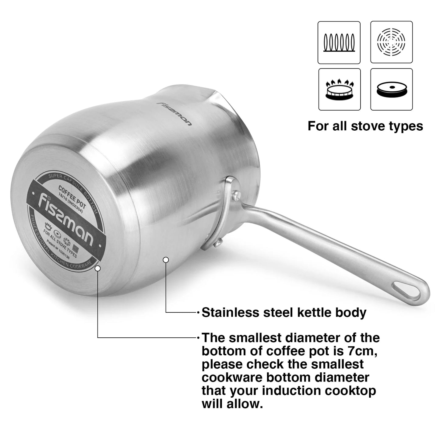 Ibric Cafea Compact Inox Inducție
