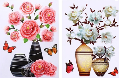 SET STICKERE CU 4 DECORAȚIUNI FLORALE
