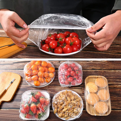 SET 100 PUNGI ALIMENTARE ELASTICE, TRANSPARENTE 1 + 1 GRATIS