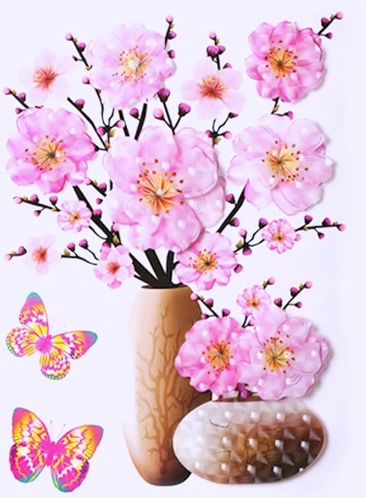 SET STICKERE CU 4 DECORAȚIUNI FLORALE