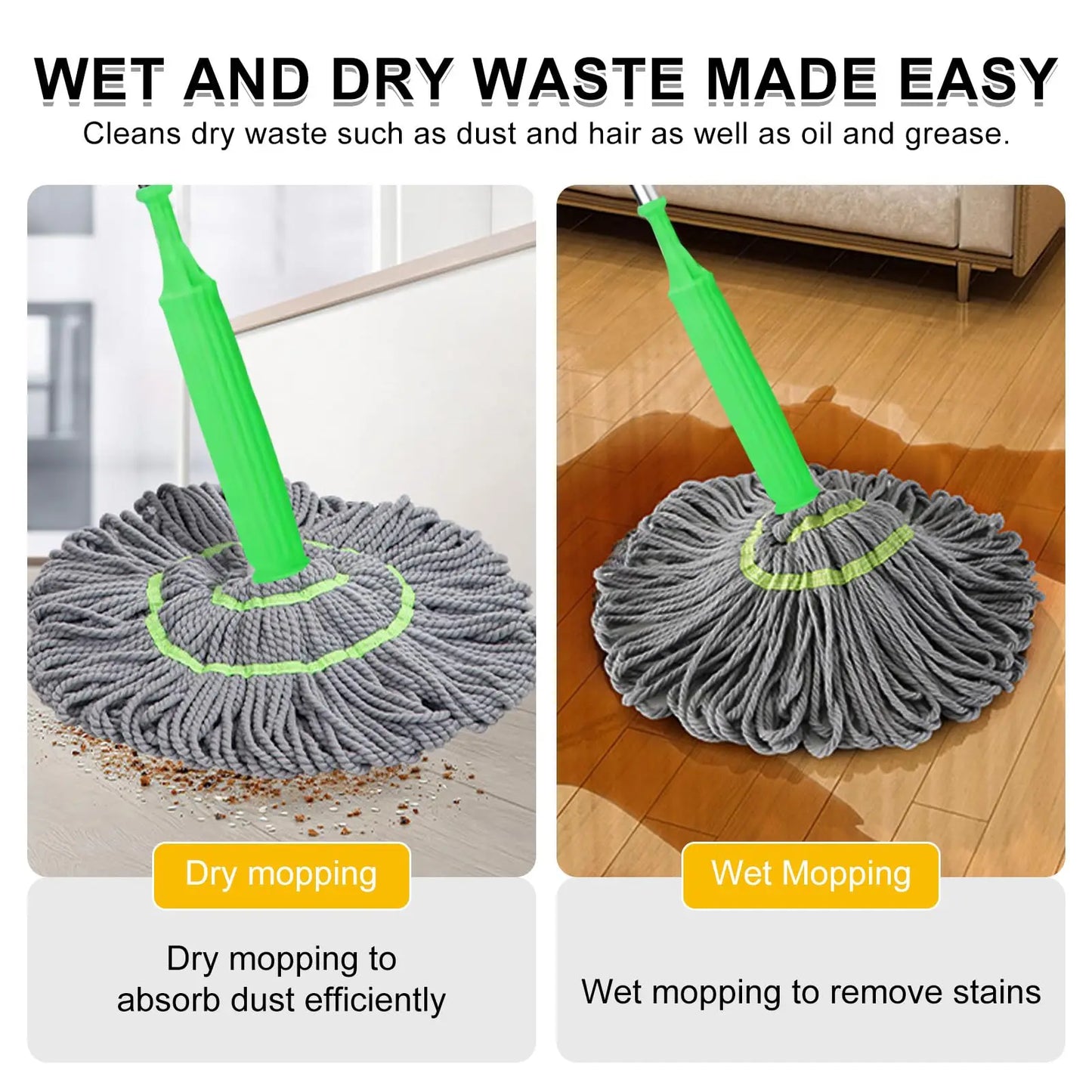 1+1 Gratis Mop Magic pentru Curățenie Ușoară