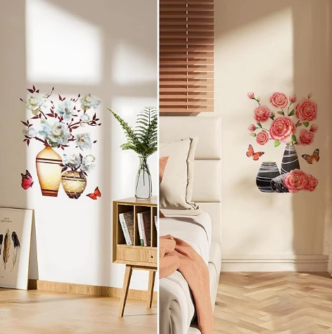 SET STICKERE CU 4 DECORAȚIUNI FLORALE