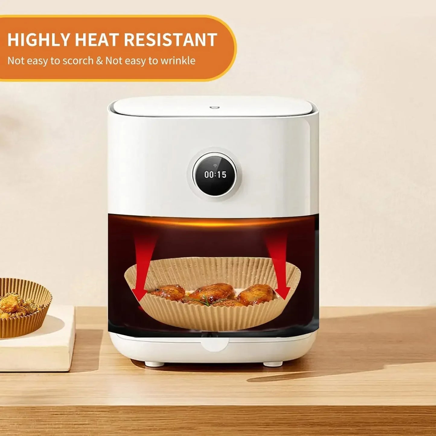 2 SETURI X 50 HÂRTII AIR FRYER ROTUNDE