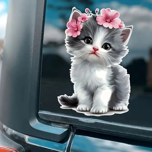 Pisicuță Floral Auto Sticker